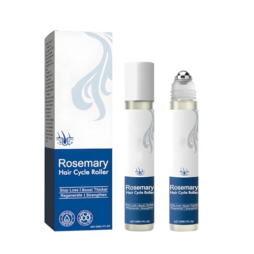 Sérum Roll-On de Romero para el Crecimiento del Cabello, 30 ml x 2 – promueve el flujo de oxígeno y Fortalece el Folículo Piloso, reduce la pérdida de cabello