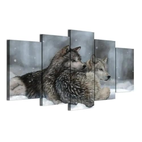 Peinture toile loups de glace pour décor de salle et maison - 2