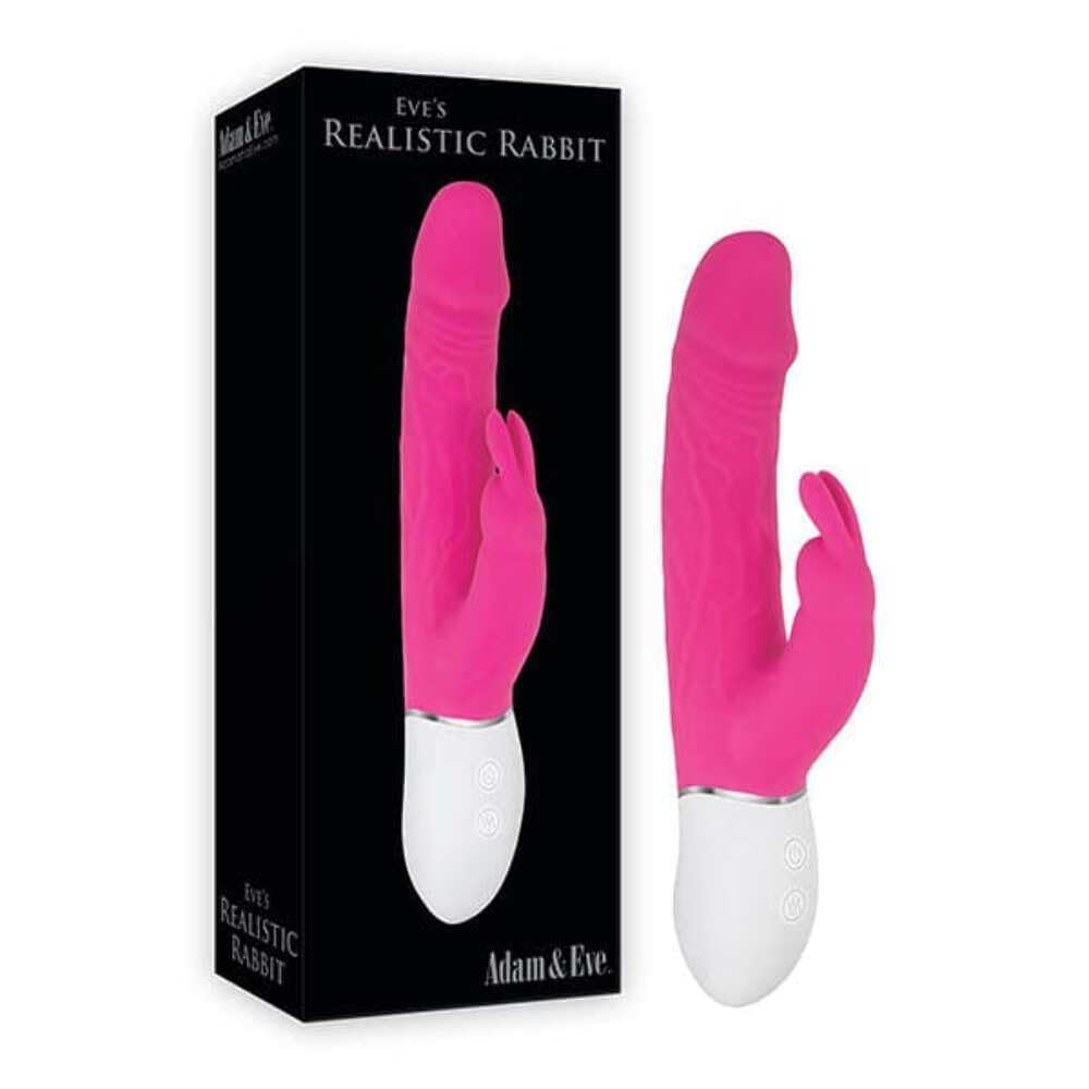 Adam and Eve Eves Rechargeable Waterproof Realistic Rabbit Vibrator Adult Sex Toy with Thrusting Dildo for G Spot