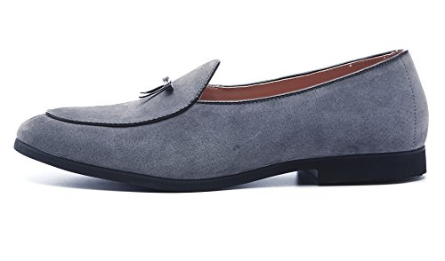 Loafers Slip On Suede Dress Causal Driving Shoes for Men Smoking Slipper Black Ivory Grey2