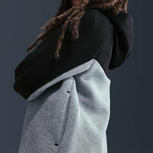 Nike Sportswear Tech Fleece Big Kids' Full-Zip Hoodie (Extended Size) (Dark Grey Heather/Black/Black/Black)4