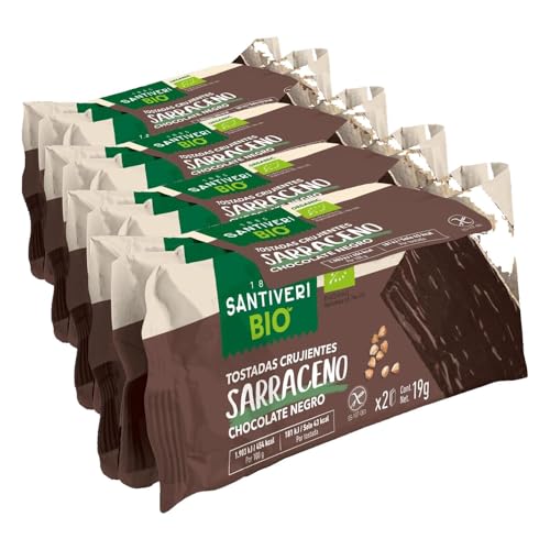 Santiveri - Tostadas Sarraceno Bañadas Choco Negro (Paquete de 4)
