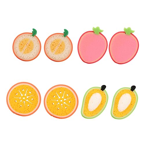 SHERCHPRY 8 Piezas Esponjas de Baño para Frutas de Mango Naranja Melón Esponjas y Coloridas para Bebés Exfoliantes Limpieza para Hora del Baño