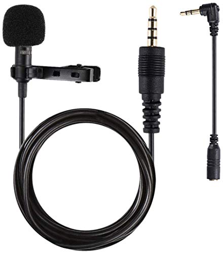 Lavalier Microphone, Gyvazla 3.5mm Lapel Clip-on Omnidirectional Condenser Microphone for iPhone & Android Smartphones or Any Other Mobile Device