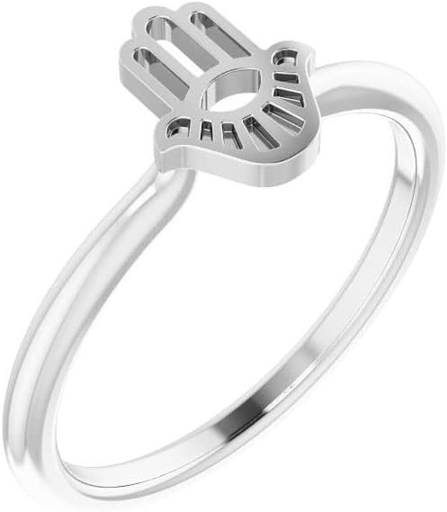 Diamond2Deal Sterling Silver Hamsa Stackable Rings Size 5.5