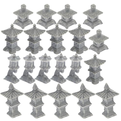 Toddmomy 20pcs Miniature Figurines Stone Pagoda,Mini Japanese Style Pagoda Lantern Bonsai Zen Garden...