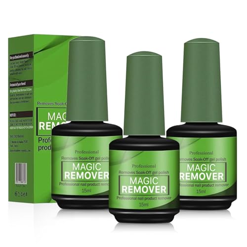 Magic Gel Polish Remover for Nails 3PCS Quickly and Easily Remove Gel Nail Polish Within 3-5 Minutes Professional Polish Remover 15ML Removedor de Esmalte