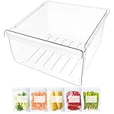 UPGRADED DA97-08693B Refrigerator Crisper Drawer Replacement Compatible with Samsung Fridge Crisper Drawer Parts RS25J500DSR RS25J500DSG DA97-08693A RS25H5000BC Upper Refrigerator Crisper Drawer Bin