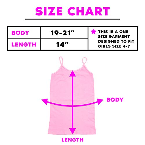 Girl’s Full Sleeveless Camisole Tank Tops – Stretch Undershirts Cami Comfortable Camis (One Size Fits Ages 4-7)2
