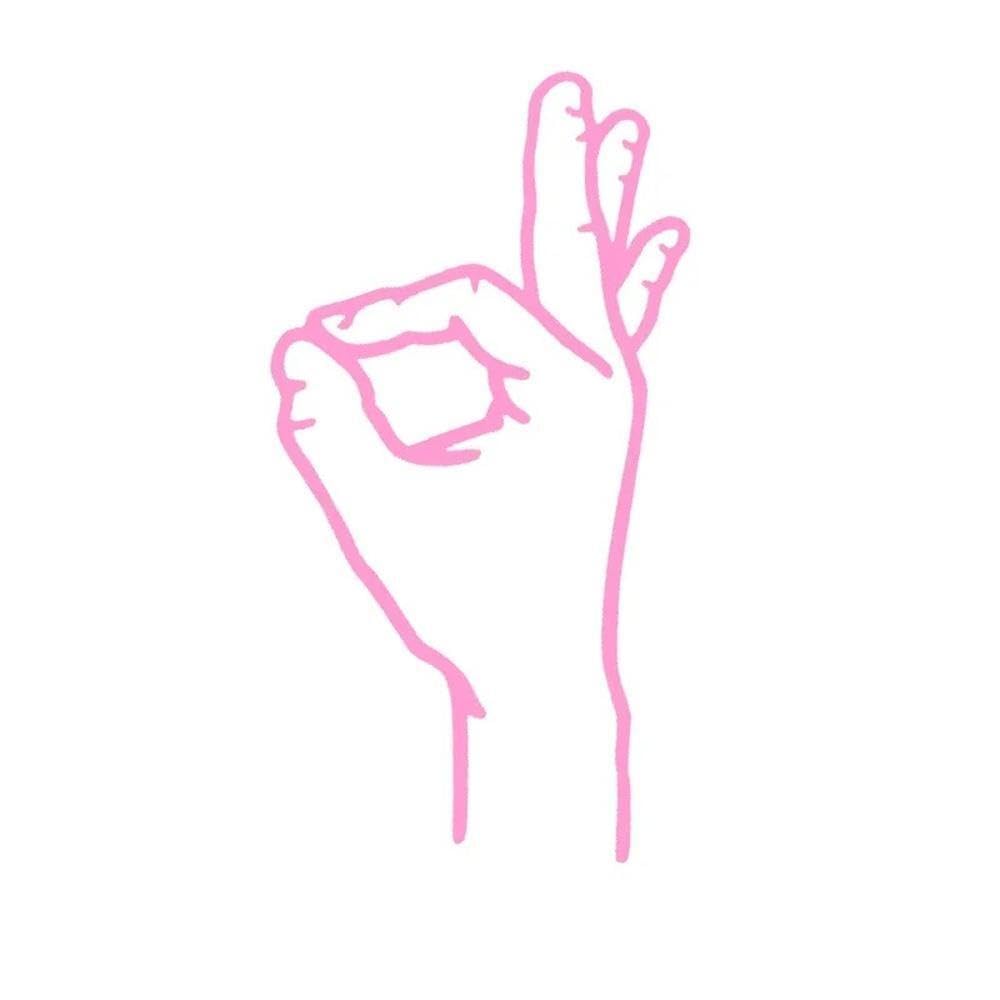 1pc OK Hand Gesture Vinyl Sticker for Car Motorcycle Bumper(Pink)
