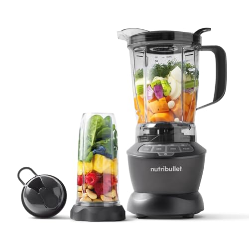 nutribullet Blender Combo, batidora, batidora multifuncional de vaso, 1200 W de potencia, jarra de 1,8 L de capacidad, sin BPA, NBF500DG nutribullet Blender Combo, batidora, batidora multifuncional de vaso, 1200 W de potencia, jarra de 1,8 L de capacidad, sin BPA, NBF500DG