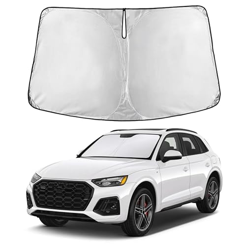 Autovir Windshield Sun Shade Fit for 2018-2024 2025 2026 Audi Q5 Sunshade Front Car Window Shades Sun Visor Blocks UV Rays & Heat Car Accessories