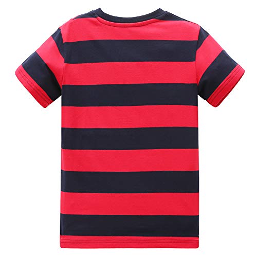 Image of Boys Rainbow Striped Shirt Cotton Long Sleeve T-Shirts