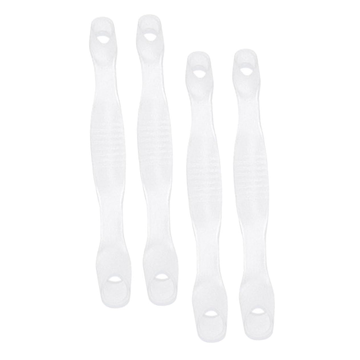 PartyKindom 4Pcs Transparent Elastic Toe Separators for Women Bunion Correctors Soft Gel Toe Spacers for Hammertoe and Foot Alignment Day and Night Use Foot Care