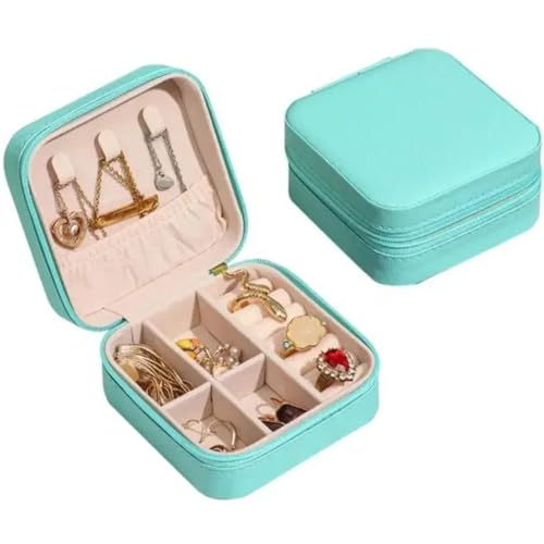 Porta Joias Portátil com Zíper, Estojo para Acessórios, Necessaire (Verde)