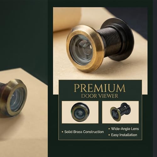 Image of Atlantic 180 Wide-Angle Door Eye Viewer for Main Door | Antique Finish Peephole | Pack of 2