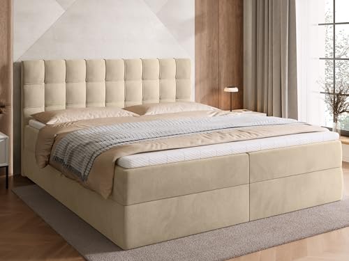 BROMARKT Boxspringbett mit Bonell Matratze und Bettkasten Doppelbett mit...