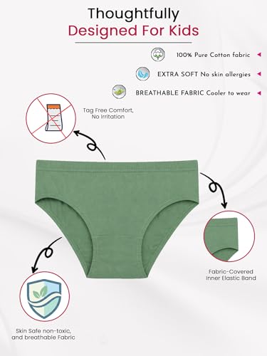 Image of BODYCARE Boys Briefs Pack of 6 | 100% Cotton Ultra Soft Breathable Innerwear with Inner Elastic Band | Skin Friendly, Tagless Comfort | Ideal for School
