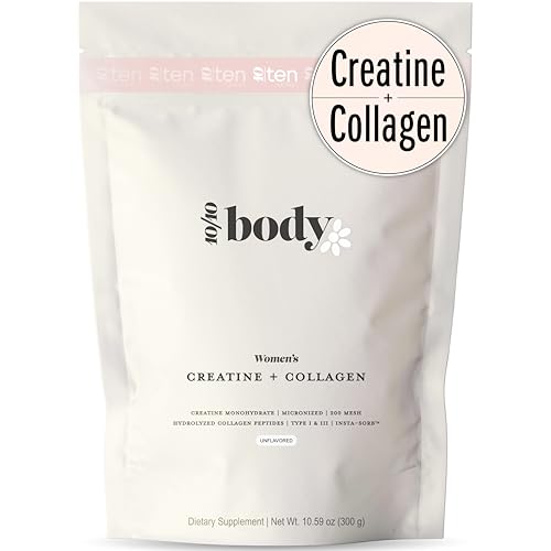 New - Creatine + Collagen for Women – Supports Lean Muscle Growth & Development, Booty Gain, Energy & Recovery – 5g Creatine Monohydrate Plus 5000mg Collagen Peptides Combo – Unflavored, 30 Servings