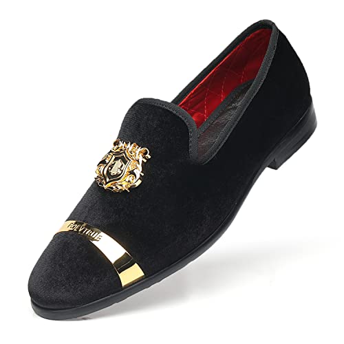 Image of Men's Dress Loafers Velvet Party Wedding Shoes