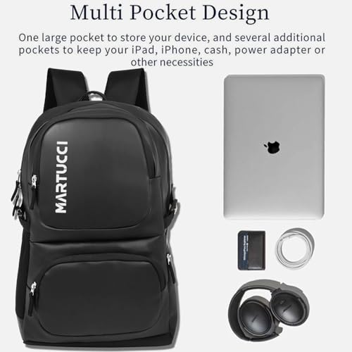 Image of Martucci Victor 36L Faux Leather Water Resistant Laptop Backpack /Casual Backpack /Daypack /Travel Backpack /College Bag For Men /Women