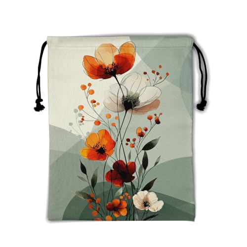 Image of Abstract Poppy Flower Grip Bag for Gymnast Lightweight Gymnastics Drawstring Athlete Outdoor Bag