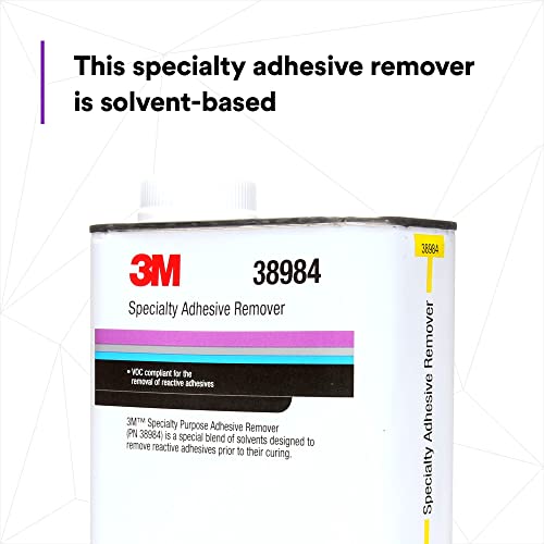 3M Specialty Adhesive Remover 38984, Transparent, Solvent Based, Easy Residue Removal, 1 Quart #TOP6