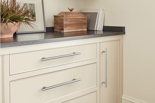Image of Amerock 8-13 /16 inch Bar Pulls Polished Chrome Drawer Pull | 8-13 /16 inch (224mm) Center-to-Center Mounting Distance and 11-3 /16 inch Overall Length, Durable Carbon Steel Cabinet Hardware