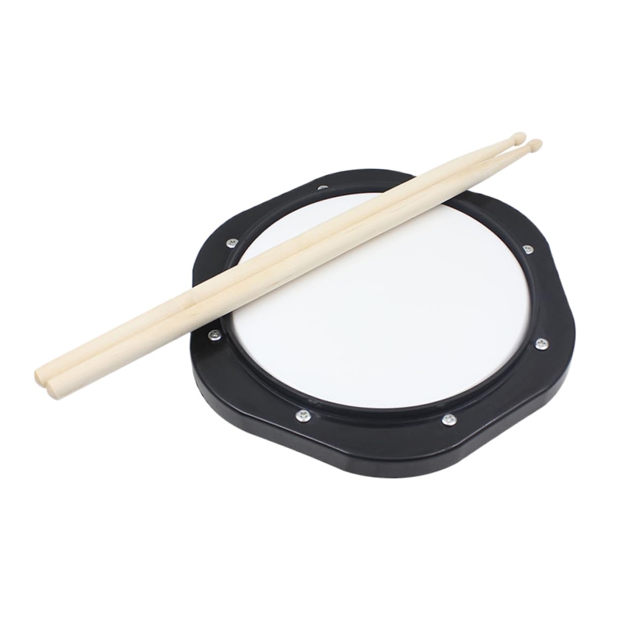 Pad de Práctica de Batería de 10 Pulgadas Negro, Juego Tradicional | Plástico, Gran Elasticidad y Atenuación Sonora, Incluye 2 Baquetas y Bolsa Negra de Almacenamiento