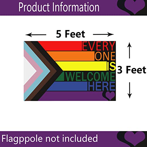 Progress Pride Rainbow Lgbtq Flag 3X5 Outdoor --Made In Usa 100D Inclusive Progressive Flags Progress Pride Rainbow Flags Durable Polyester Bright Color And Fine Stitching For Gay Pride Lesbian Transgender Bisexual Lgbtq Banner For Indoor Outdoor #TOP4