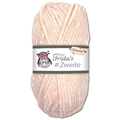 Frida's #Zweite Wolle 100g Chenille Wolle Amigurumi Stricken & Häkeln weich (53 - Hellrosa)