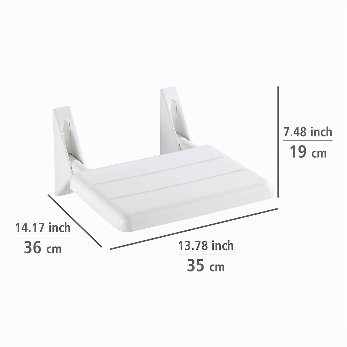 Wenko 179371100 - Sedile per doccia, bianco, 35 x 19 x 36