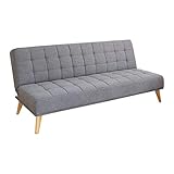 Abbyson Living Upholstered Mid-Century Modern Futon Convertible Lounge Sofa Bed, Grey