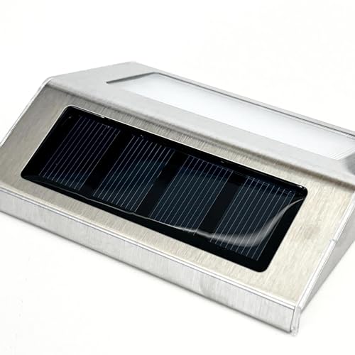 Kit 4 Arandela solar luminária slim inox lâmpada elegante para muro parede jardim corredor área exte