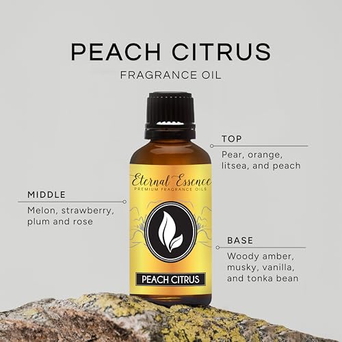 Image of Eternal Essence Oils Peach Citrus 30ml Premium Fragrance Oil - for Candle, Soap Making, Aromatherapy, Diffusers, Home Care, & Humidifiers