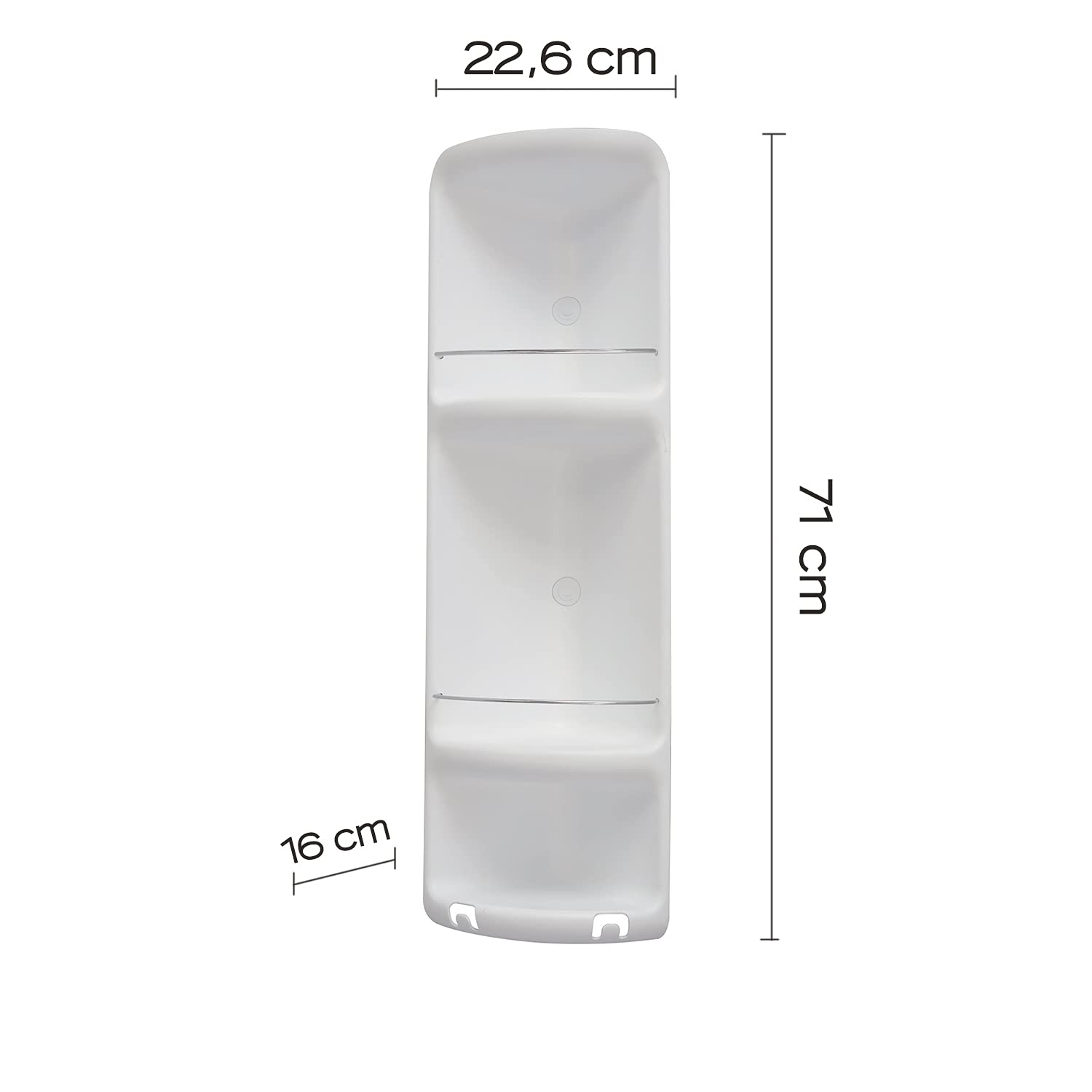Gedy Shower Storage, Metal, thermoplastic resins, White, Grande - Image 3