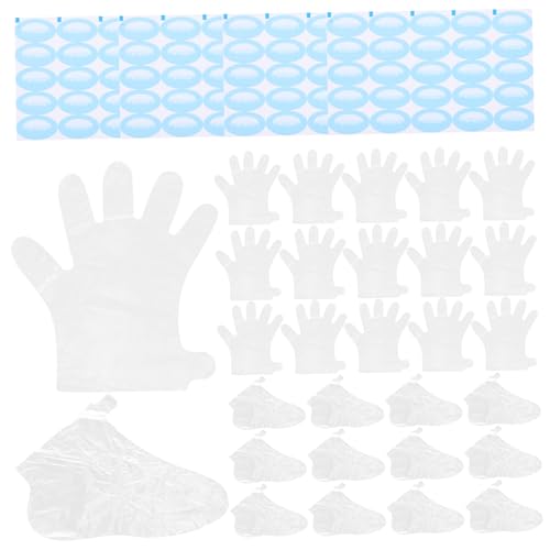 Didiseaon 1 Set Clear Foot Gloves Hand Protector Gloves Moisturizing Hand Gloves Clear Foot Cover Paraffin Bath Foot Socks Heated Mitts Treatment Feet Spa Socks Moisturizing Socks Stickers