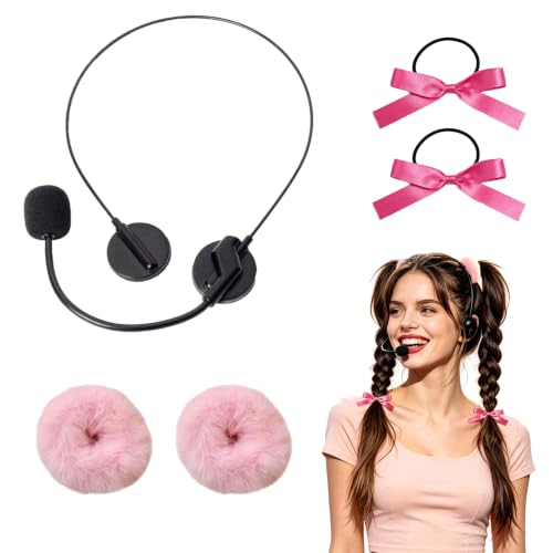 5 Pcs Singer Costume Set, Pop Star Costume Accessories Pink