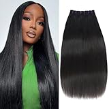 Straight Bundles Human Hair 16A Brazilian Raw Unprocessed Virgin Hair Straight Quick Weave Hair Extension 16-18-20 inch Natural Color for Black Women