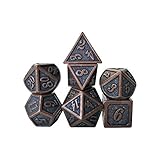 Yuanhe 7PCS Metal Dice Set D&D Dice D20 D12 D10 D8 D6 D4 for Dungeons and Dragons DND RPG MTG Table...