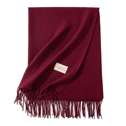 Large Scarf Cashmere-Feel Shawl for Women, Fall Winter Soft Fringe Pashmina Wrap for Wedding Bridal Evening Dresses