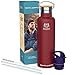LG Luxury & Grace Gourde Isotherme en Acier Inoxydable 750 ml. Bouteille d'Eau Réutilisable avec Paille. Thermos avec Ètui en Néoprène. Bouteille Isotherme à Double Paroi & Sans BPA.