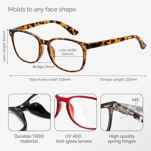 Image of CCVOO Reading Glasses for Women /Men, Eyeglasses, Blue Light Readers for Women /Men, Computer Eye Glasses, Cheaters