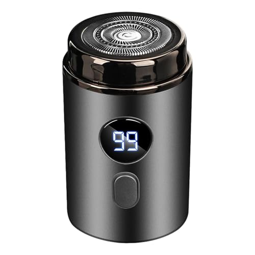 Afeitadora eléctrica – Recortadora de barba eléctrica portátil | Pequeña afeitadora de bolsillo eléctrica recargable con LED | Afeitadora eléctrica para hombre adecuada para papá, novio y marido