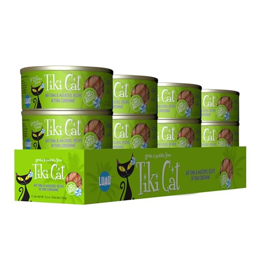 Image of Tiki Cat Luau Wet Cat Food, Ahi Tuna & Mackerel, 2.8 oz. Cans (12 Count)