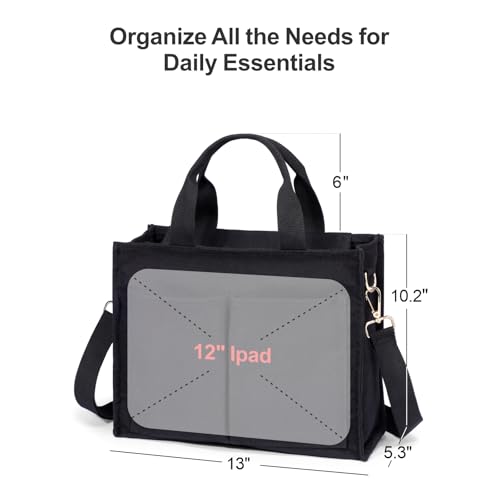 Image of F-color College Tote Bag for School - Large Nurse Bag Zipper Pockets
