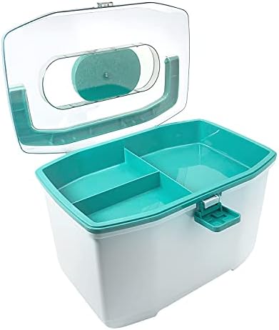 Medicine Box,Family First Aid Box,Storage Box,Portable Medicine Cabinet,2 Layers with A Mini Pill Box,Multifunctional Plastic Storage Case For Home Outdoor(Green)