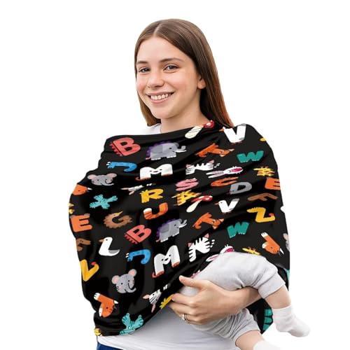 Image of Baby Car Seat Cover Summer, Windproof Carseat Covers for Newborn Infant Car Seat Canopy for Girls Boys, Keeps Babies Cozy, Cute Animal Print