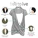Free to Live 3 Pack Nursing Tops Breastfeeding Shirts Criss Cross Tops for Women Maternity Clothes (Medium, Black, Heather Grey, Olive)