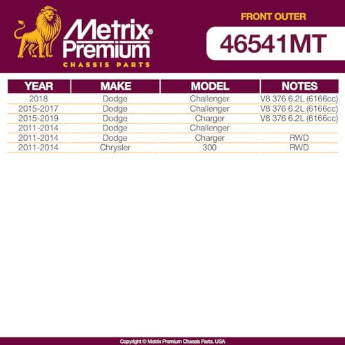 Metrix Premium Chassis Parts - Front Outer Tie Rod End Fits 11-18 Dodge Challenger, 15-19 Charger, 11-14 Charger RWD, 11-14 300 RWD, Replacement ES800986, Made in Europe by METRIX PREMIUM CHASSIS PARTS - Image 2